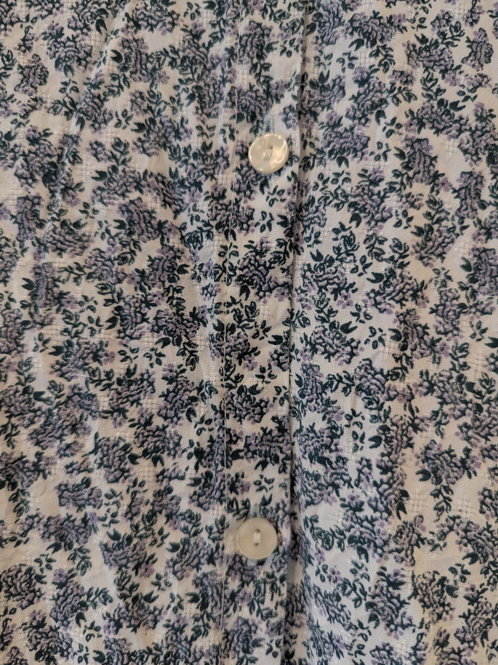 Cottagecore Prairie Ditsy Floral Midi Dress Tiered Ruffle Long Sleeves Pockets S - Picture 5 of 15